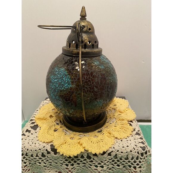 Turkish Moroccan  Mosaic Lamp Light Pendant Lantern icy blue, Green,‎ Brown. - Picture 6 of 11